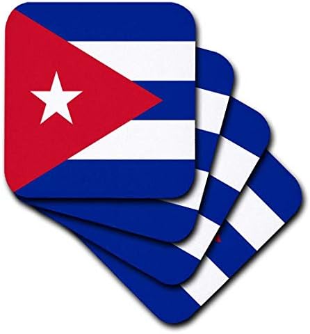 3dRose cst_158302_2 Знаме На Куба - Кубански Сини Ленти Црвен Триаголник Бела Ѕвезда - Карипски Остров Земја Светски Знамиња-Меки