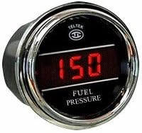 Мерач на притисок на гориво Телтек САД за кој било полу, пикап камион или автомобил - Bezel: Chrome - LED боја: црвена - опсег на