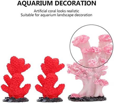 Вештачки растенија вештачки растенија вештачки растенија мини украс 3 парчиња вештачки корални аквариум уредување украс украс смола