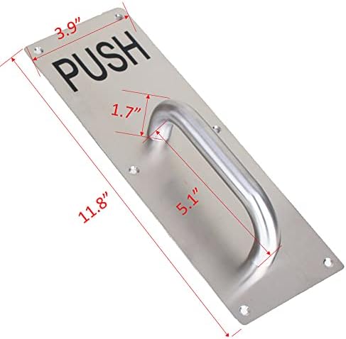 Цврста рачка на вратата на Импеу, 1 пакет, 12 комерцијална лента со врата со англиски симбол влечење и притисок, сатенски четкани