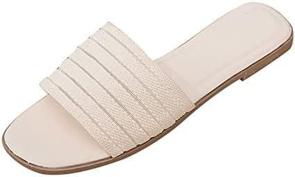 Папучи за жени на отворено водоотпорна летна мода плажа мека единствена рамна рамна рамна рамна летна флип -флопс сандали нејасни смешни