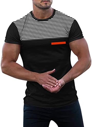 Zdfer Mens кратки ракави мускули маици ленти за крпење салата за вежбање маички памучни екипи на вратот атлетски летни врвови