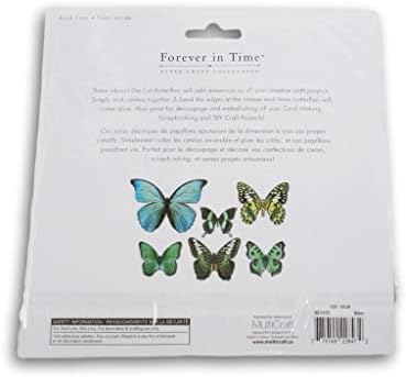 Засекогаш во времето сина пеперутка отсекување на отсекување на реални облици со акценти на фолија- украси за списанија за природни списанија-