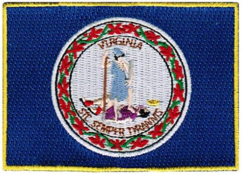 Вирџинија државно знаме извезено лепенка железо-на va амблем