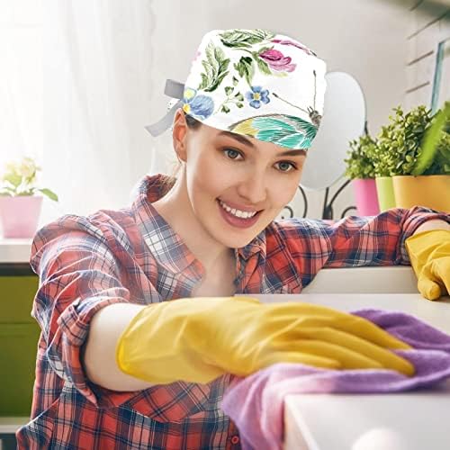 Череп Цветни чистачи за чистење за жени со долга коса, со копче и џемпери, Unisex вратоврски за грб 2 пакувања