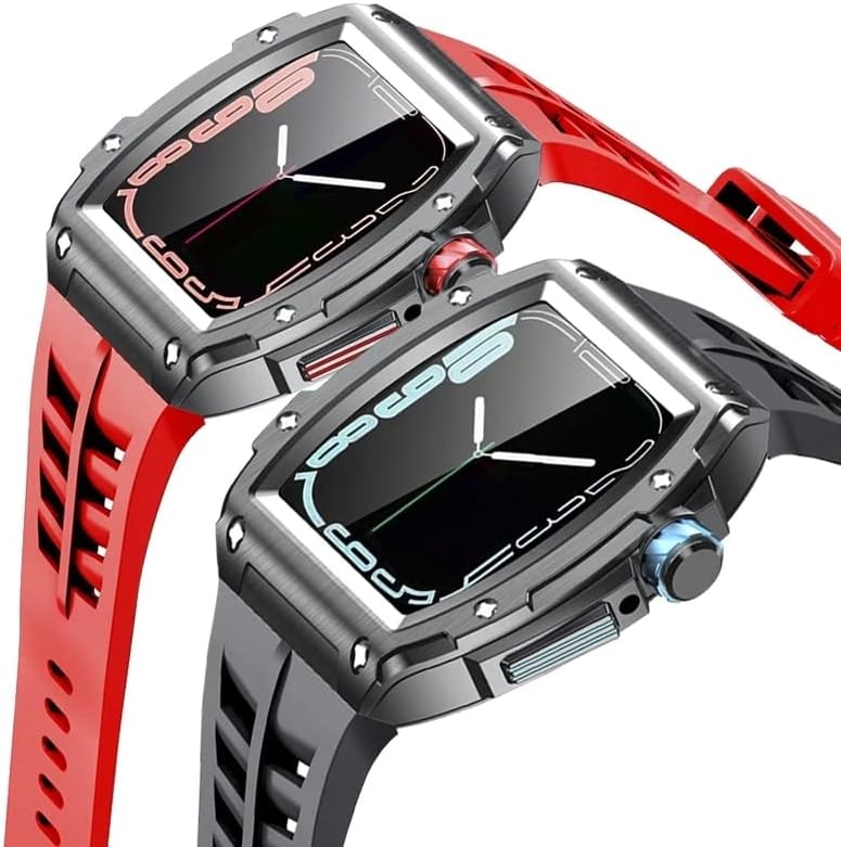 Комплет За Модификација НА MAALYA За Apple Watch Band Случај 45mm Метални Гумени Ремени Додатоци за Iwatch Серија 7 6 SE 5 Алуминиумска
