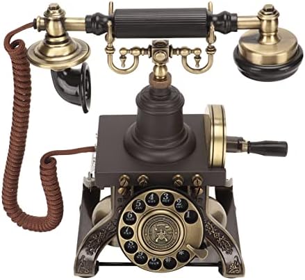 Антички Телефон, Ретро Старомоден Класичен Кабелски Телефон, Декоративен Антички Фиксен Телефон За Декор Во Домашна Канцеларија, Ротирај Бирање