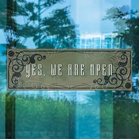 CGSignLab | Да, Ние Сме Отворени-Викторијански Готски Прозорец Прицврстување | 36x12
