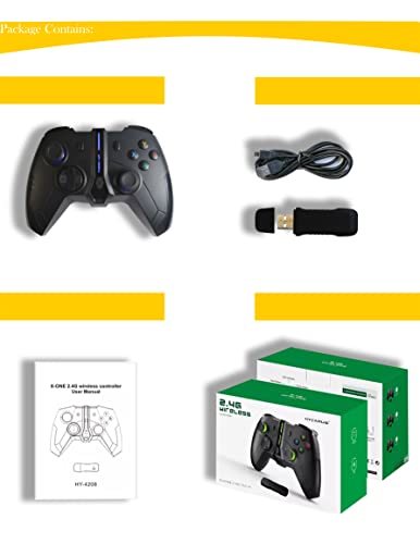 Хикарус Xbox Контролер Безжичен 2.4 GHZ Компатибилен Со Xbox One/One S ONE X PS3 КОМПЈУТЕР