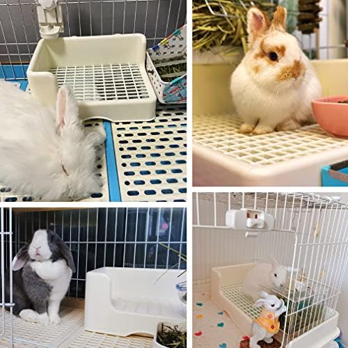 BNOSDM Bunny Letter Box со Tray Dwarf Rabbit Cage Potty Trainer ќош, мало животно тоалет, пластично одвојување миленичиња за миленичиња
