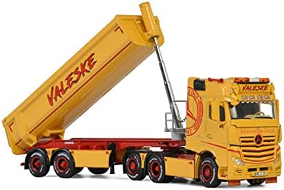 За Benz Actros MP4 Big Space 6x2 Tag Axle Half Pipe Tipper Trailer 01-2785 1/50 Diecast Model Truck Truck