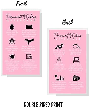 Бутик Маркетинг Доо Трајна Шминка Инструкции Картичка / 50 Пакет 2х3, 5 инчи Бизнис Големина ПМУ Розова Дизајн, розова, црна, бела