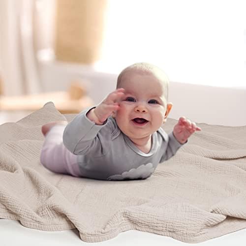 Quiltебе со ватенка на Лулу Мун Муслин, креветчето за бебе и дете, 47х47 инчи