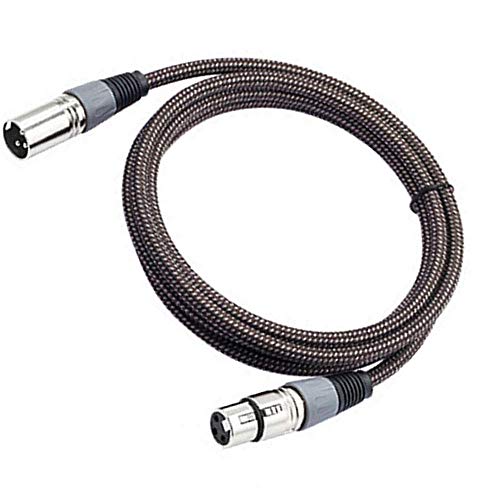 Siyu Xinyi XLR Кабел 3,2ft машки до женски, XLR кабел 3 пински најлон плетенка избалансиран XLR кабел микрофон DMX кабелски закрпи со бакарни