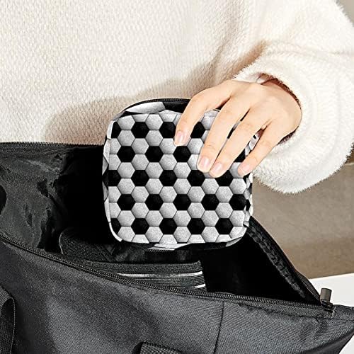 Период торба, санитарна торба за складирање на салфетка, држач за подлога за период, торбичка за шминка, црна бела геометриска шестоаголна