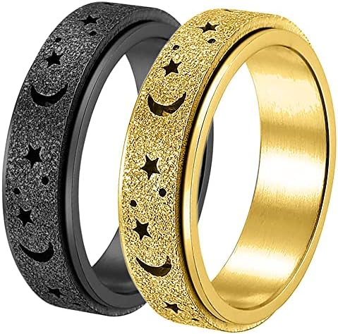 Limyipem 5pcs Spinner Ring, Fidget Rings for Anastices за жени, прстен за вознемиреност за ќерка за деца, вртејќи прстени за