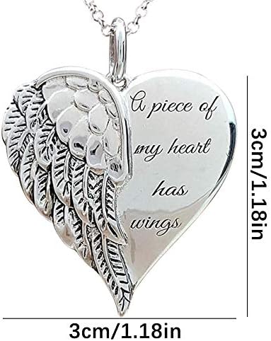 Женски гроздобер ангелски крилја срцето ѓердан за срце Уникатен подарок забава на срцев ланец ѓердани шарм персонализиран ѓердан за жени