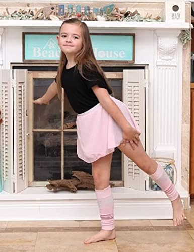 Nokecina Girls Balllet Dance Scirt за 3-12 години деца Sparkly Pull-On/Wrap Chiffon Dancewear розова црна бела виолетова