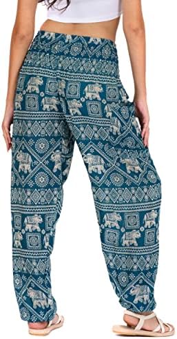 Лофбаз хареми јога панталони за жени S-4xl hippie boho pjs дневна плажа печатење плус