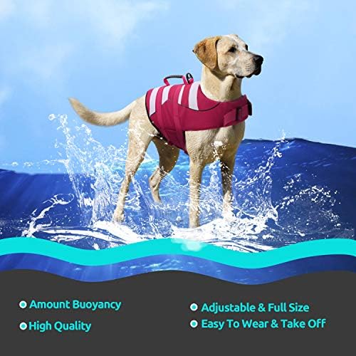 Queenmore Dog Life Jacket, прилагодлива рип-стоп кучиња животни елеци за безбедност на вода за миленичиња животно елек со безбедносен