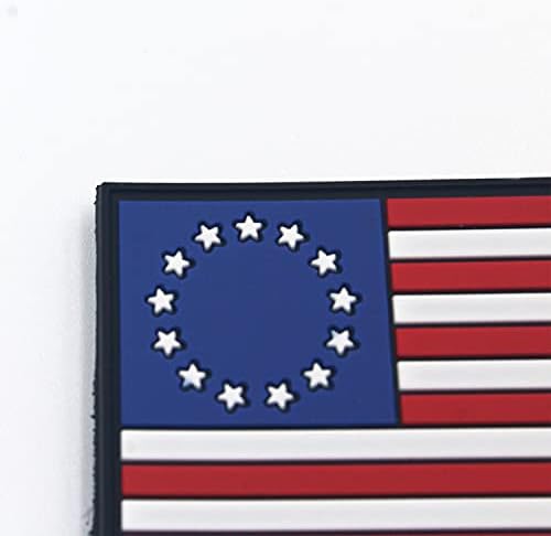 Бетси Рос Американско американско знаме 3x5 Надворешно тактичко ПВЦ-лепенка- 13 starsвезди колонии примитивни американски значки
