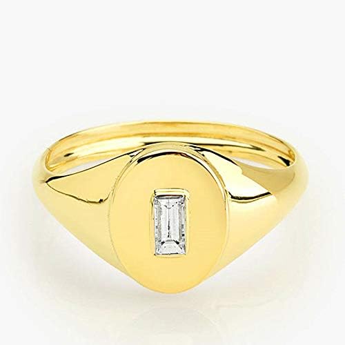 Креативност на продавница за накит Aunyamanee Мал бел топаз знак прстен жолт розовост за свадбени ангажмани подарок