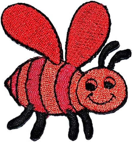 Кленплус 3 парчиња. Црвена Мала Пчела Цртан Филм Деца Деца Шие Железо На Везени Закрпи Налепница Занаетчиски Проекти Додаток Шиење САМ