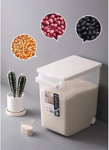Контејнер За Складирање Храна ЈИВАНГО Контејнер За Складирање Ориз кофа 15кг Кујна Дебела Запечатена Кутија За Складирање Ориз Кутија За Складирање