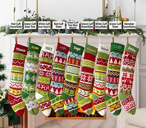 Teeamore Custom Crustal Christmas Stocking персонализирано Божиќно порибување со име за порибување на името за складирање на чорапи од 5
