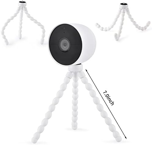 2 пакет флексибилен статив за Google Nest Cam, прилагодлива заграда за монтирање за да ја прикачите вашата камера за гнездо каде