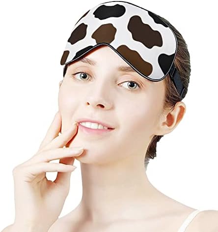 Маска за спиење на крави печати мека комфорна маска за очите за спиење, прилагодлива маска за спиење, покривање на сенка на очите