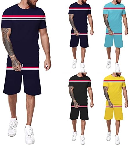 Летни маички за вежбање кошули за машки 2 парчиња атлетски спортови поставуваат маица и шорцеви поставени мрежни мрежни облеки.