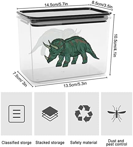 Контејнери за Складирање диносауруси Проѕирна Пластична Кутија Со Капаци Канти За Повеќекратна Употреба За Кујнски Житни Закуски