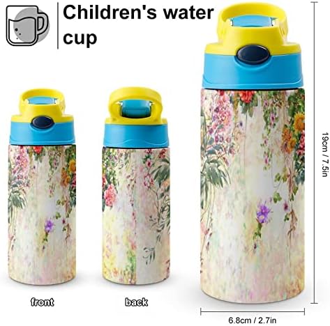 Шише со вода Со Слама Цвет Изолирани Нерѓосувачки Челик Вакуум Чаша 500мл За Училиште