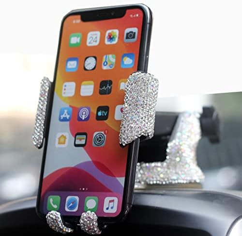 Blideco Luxury Bling Bling Gravity Car Telege Mount, Air Vent & Dashboard Shople Thone Complater компатибилен со iPhone и паметни телефони