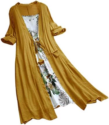 Куаилеја фустан со две парчиња и кардиган сет за жени женски гроздобер бохо о-врат цвеќиња чипка со два парчиња 3/4 ракав