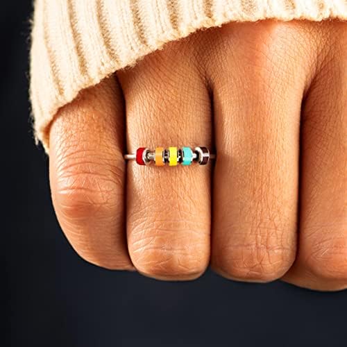 StoryJewellery Fidget Rings For Daughter, на мојата ќерка Fidget Ring, Anti Angistence Spinner Spinning Ring за ќерка, girdерка