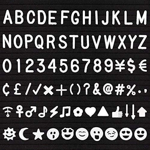 Писма за букви - 3/4 инчи пред -исечени бели пластични знаци - 510 броеви и симболи на букви - одлично за да се надополнувате или додадете