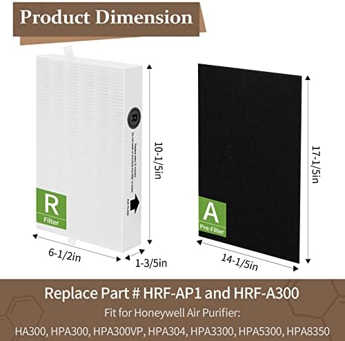 Замена на HPA300 HEPA FILTER R за мед-бунар HPA100 HPA200 HPA300 HPA5300 серија, H13 TRUE HEPA филтер, во споредба со HRF-R3 HRF-R2 HRF-R1,