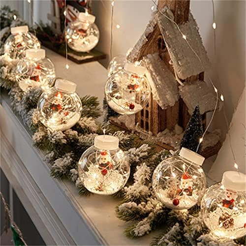 Nicard Christmas Wishing Ball String Lights Божиќни декорации Светла 9,84 стапки 10 светла Дедо Мраз Снежни светла прозорец за прозорец