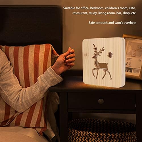 Tnfeeon LED расадник ноќни светла за деца USB -полнење слатко животно дрвени светилки за спална соба за преносен сјај мек симпатично