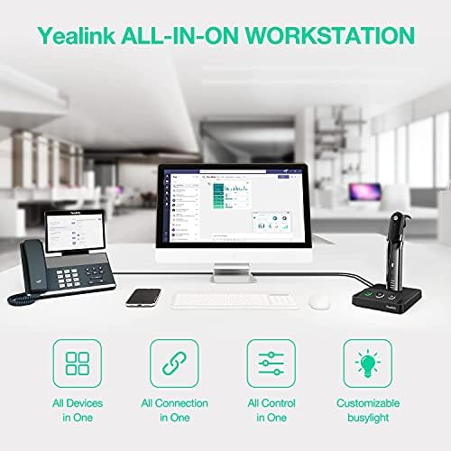 Безжични слушалки на пакетот Yealink WH63 & WH66 со слушалки за микрофон со микрофон за откажување на бучава за канцеларија VoIP