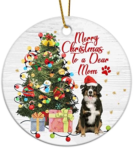 3 инчи Божиќно куче Чоу Чоу Цитат украси Среќен Божиќ на драг татко круг Божиќни украси за деца момчиња девојчиња кои висат украси за украсување на новогодишни укра