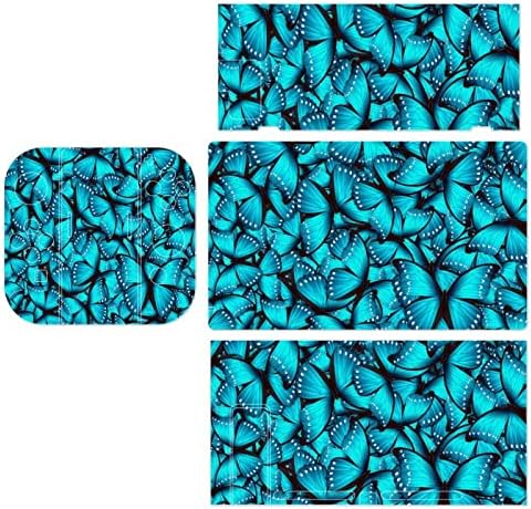 Сина монарх налепници за декорации на пеперутка ја покриваат заштитната плоча на кожата за Nintendo Switch