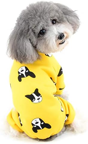 Ранфи руно мало кучиња пижами со нозе насмевка лице печатено кученце скокање мека зима задебела наредена кучиња pjs симпатична чихуахуа момче