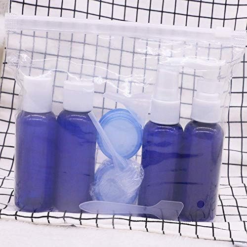 Шишиња за патувања Поставете 4 пакувања, шишиња со тоалети со големина на патувања поставени со торба за тоалети со додатоци за патувања што