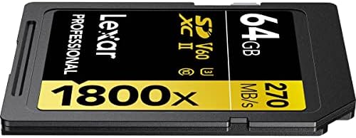 Лексар ЗЛАТО Серија Професионални 1800x 64GB UHS-II U3 SDXC Мемориска Картичка, 2-Пакет