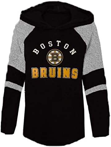 OuterStuff Boston Bruins Juniors Girls 4-16 руно и кошула со долги ракави