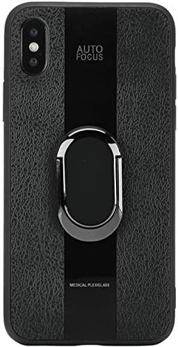 株式 会社 Сјај I Телефон XR тип на прстен Синтетичка кожа TPU кутија со црно калено стакло и пенкало за стилот 361-2-2
