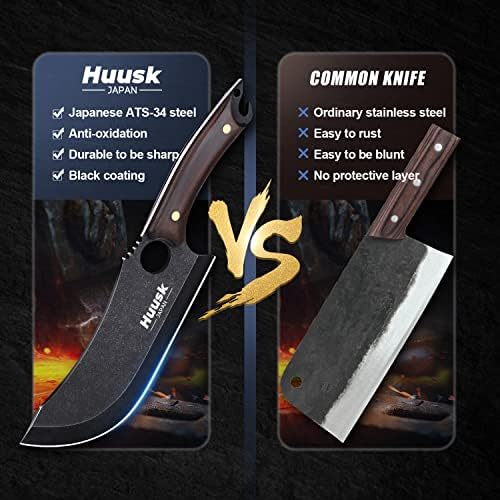 Хуск Колекционерски Ножеви Месо нож &засилувач; Месо Нож Нож Со Кожа Обвивка И Подарок Кутија…